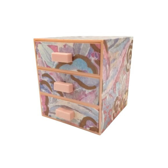 Jewelry Box Avon Floral Impressions Vintage 1988 3 Drawer Miniature Keepsakes - Picture 3 of 14